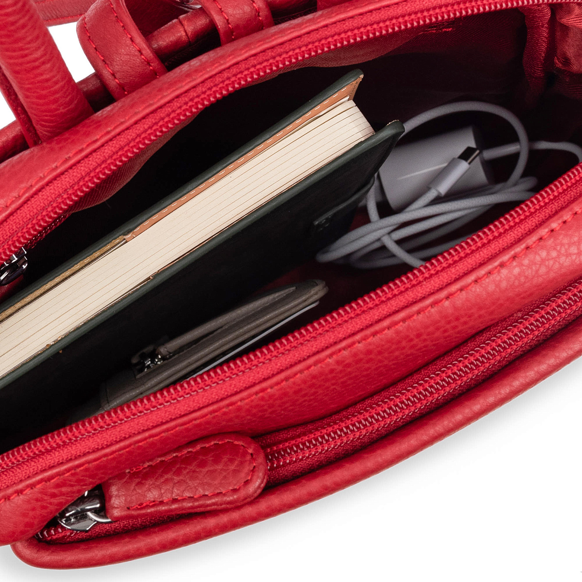 Рюкзак Dr.Koffer из натуральной кожи красный