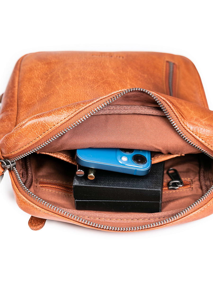 Сумка через плечо Dr.Koffer из натуральной кожи коричневая