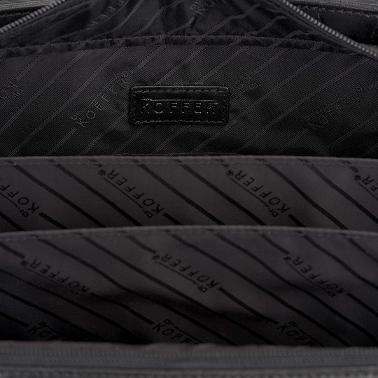 Деловая сумка Dr.Koffer из натуральной кожи черная