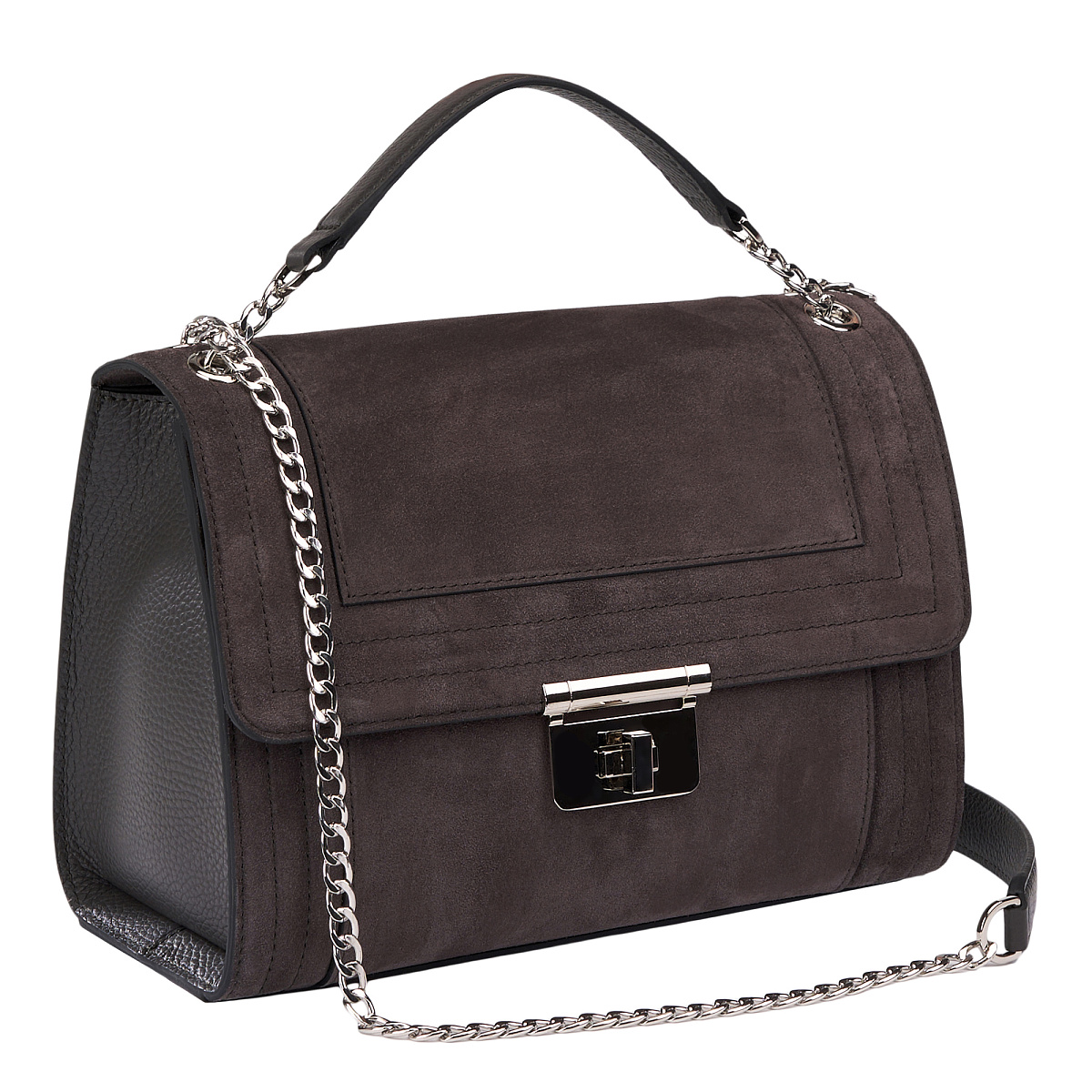 Женская сумка Dr. Koffer из натуральной кожи серая