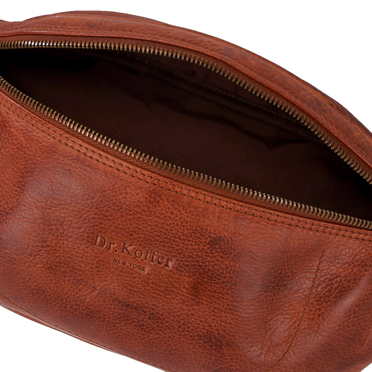 Сумка на пояс Dr. Koffer из натуральной кожи коричневая