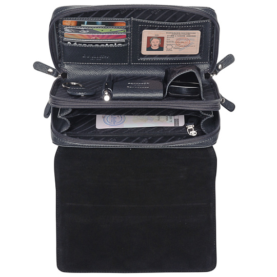 Мужская сумка визитка из натуральной текстурированной кожи Dr.Koffer B402499-141-77