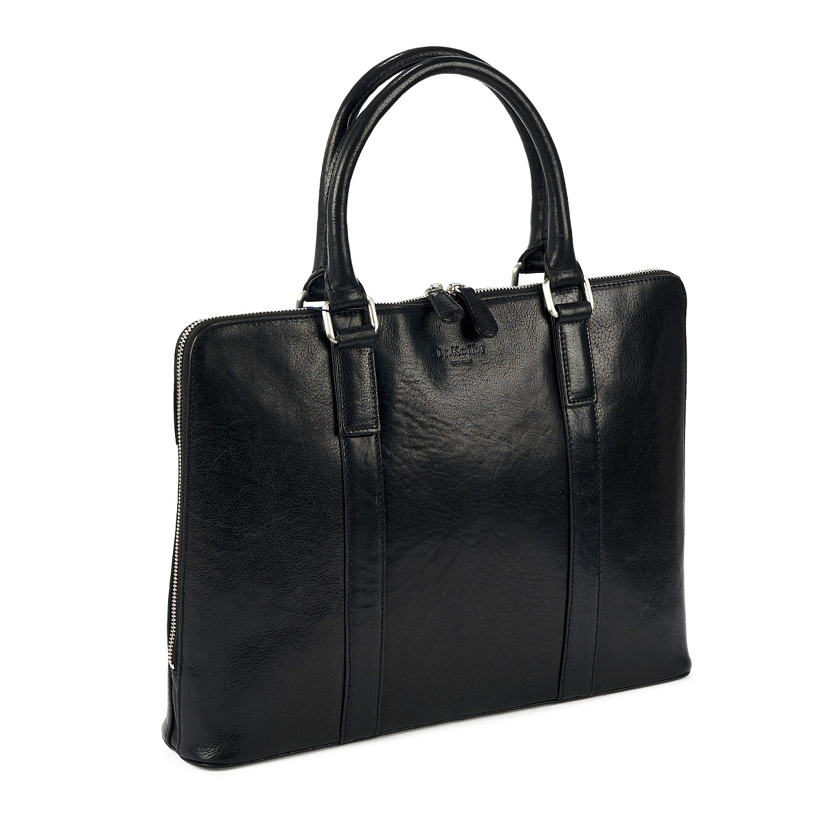 Деловая сумка Dr.Koffer из натуральной кожи черная