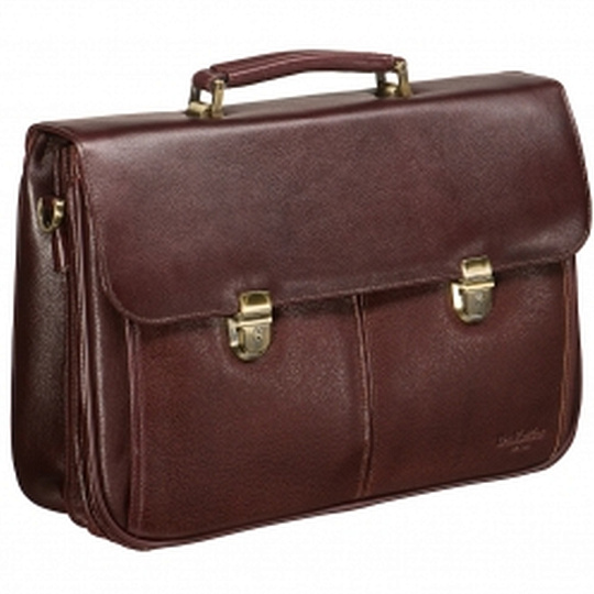 Классический деловой портфель с папкой для ноутбука и съемным плечевым ремнем Dr.Koffer B216190-02-09