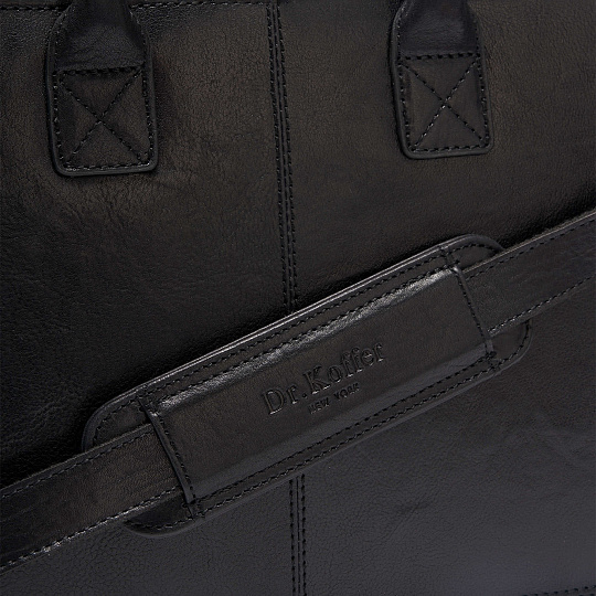 Деловая сумка Dr.Koffer из натуральной кожи черная