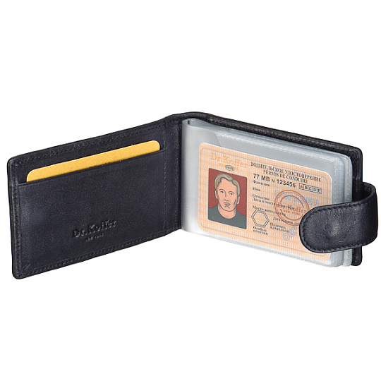 Визитница из мягкой декорированной принтами кожи с застежкой-клапаном Dr.Koffer X510151-137-09