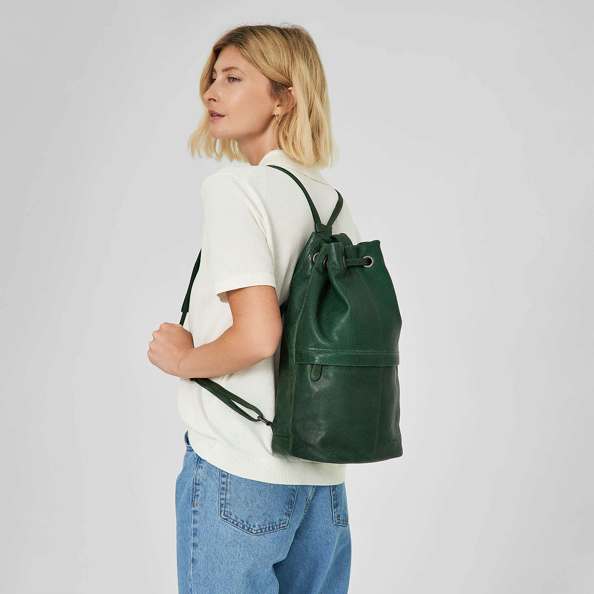 Рюкзак Dr.Koffer из натуральной кожи зеленый