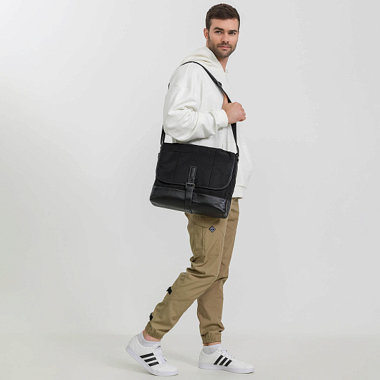 Сумка через плечо Dr.Koffer из нейлона и натуральной кожи