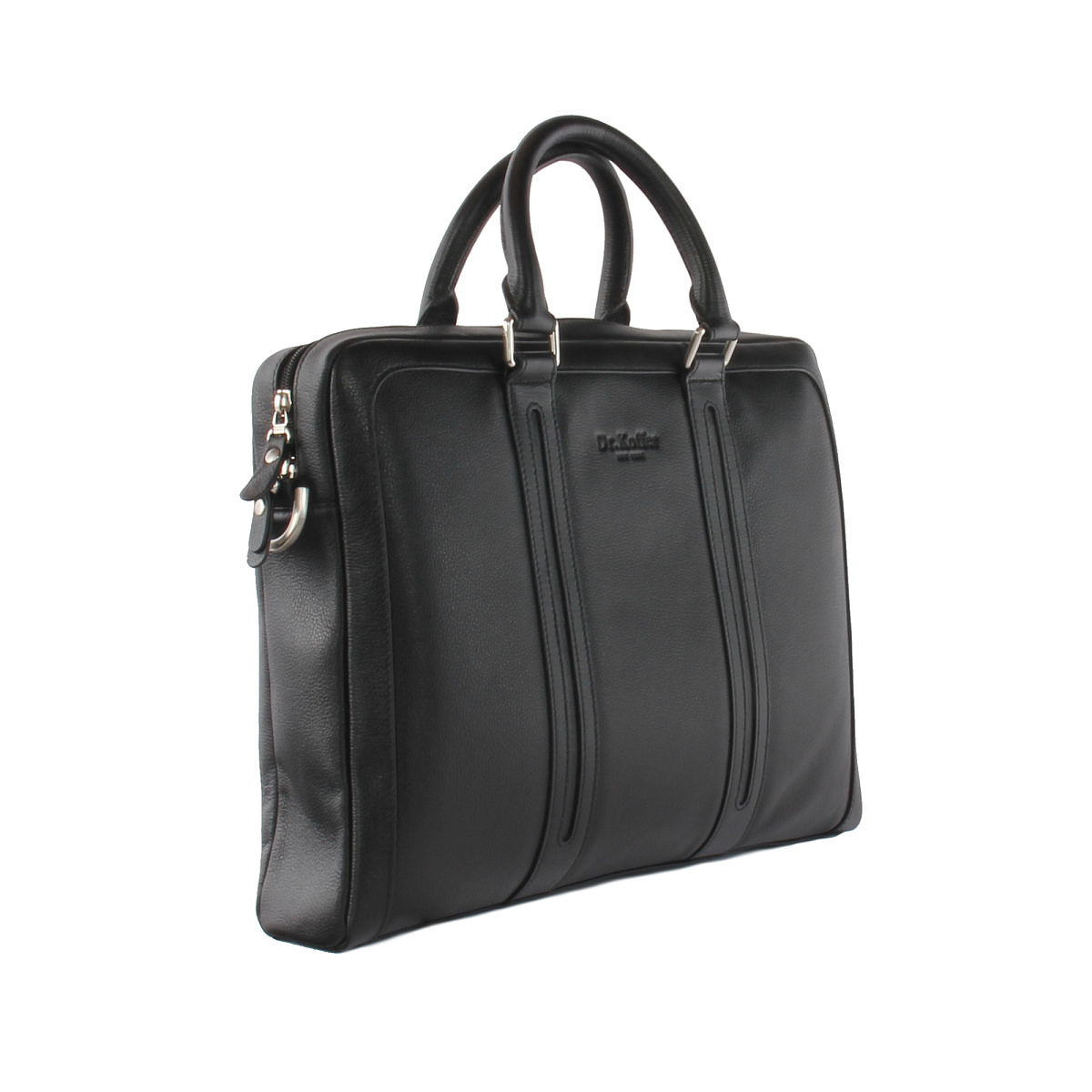 Деловая сумка Dr.Koffer из натуральной кожи черная