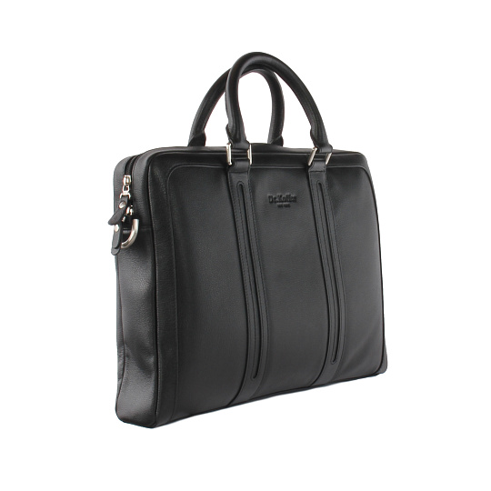 Деловая сумка Dr.Koffer из натуральной кожи черная