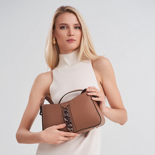 Женская сумка Dr.Koffer из натуральной кожи коричневая