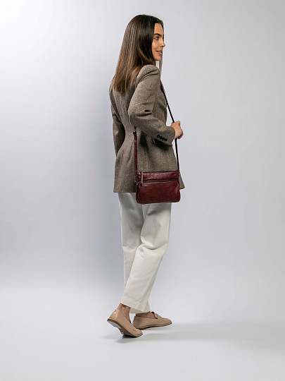 Сумка через плечо Dr.Koffer из натуральной кожи коричневая