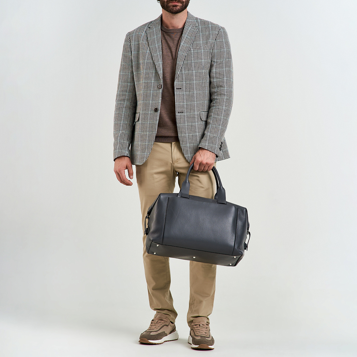 Сумка дорожная Dr. Koffer из натуральной кожи синяя