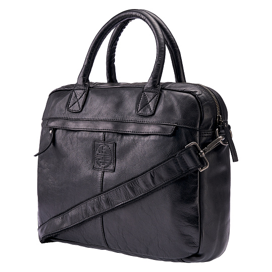 Деловая сумка Dr.Koffer из натуральной кожи черная