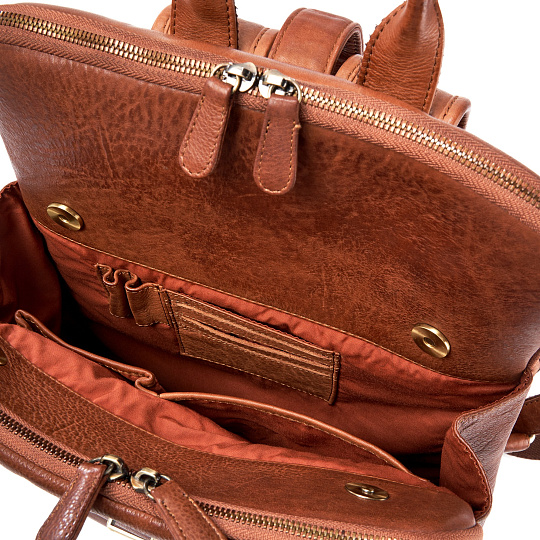 Рюкзак Dr.Koffer из натуральной кожи светло-коричневый