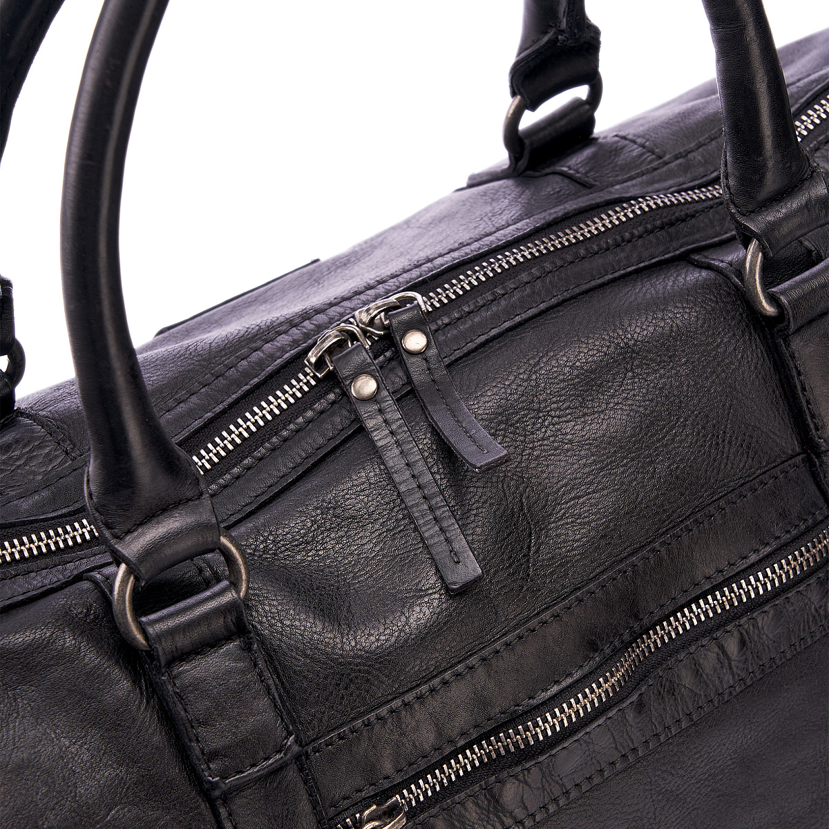 Сумка дорожная Dr.Koffer из натуральной кожи черная