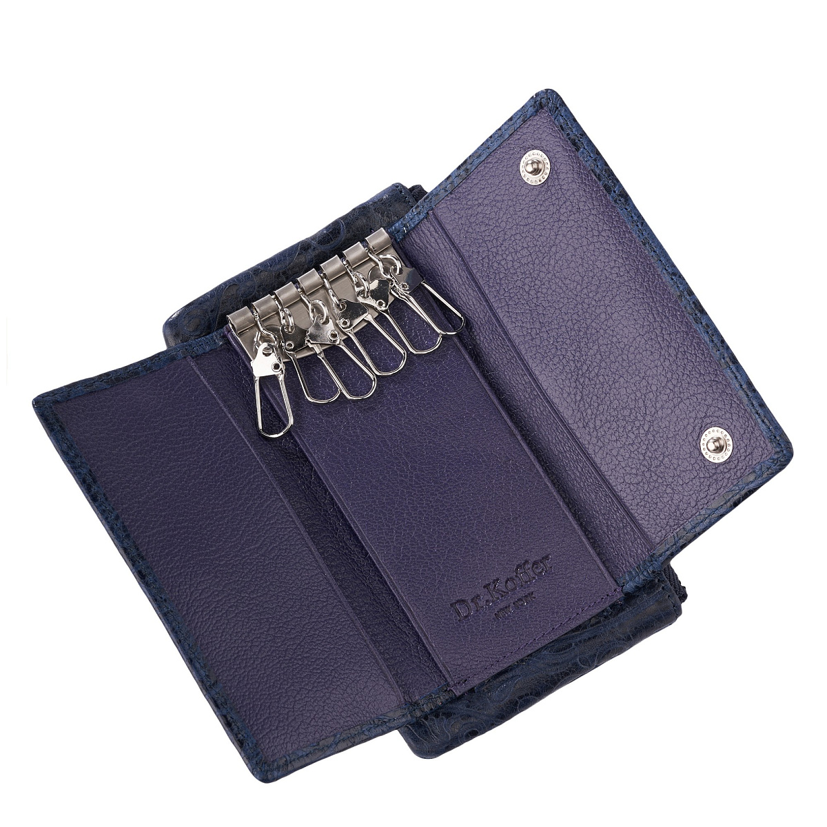 Ключница Dr.Koffer из натуральной кожи синяя