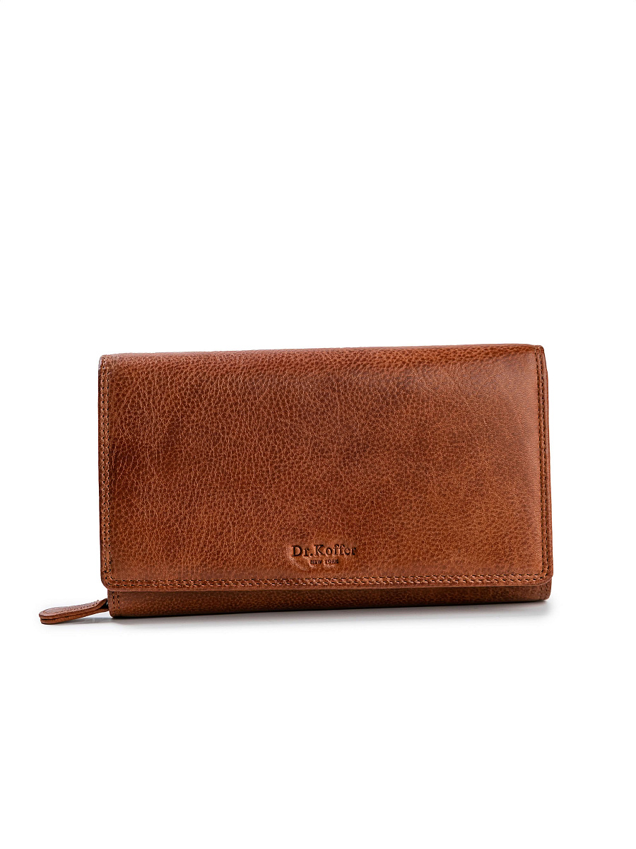 Портмоне Dr.Koffer из натуральной кожи светло-коричневое