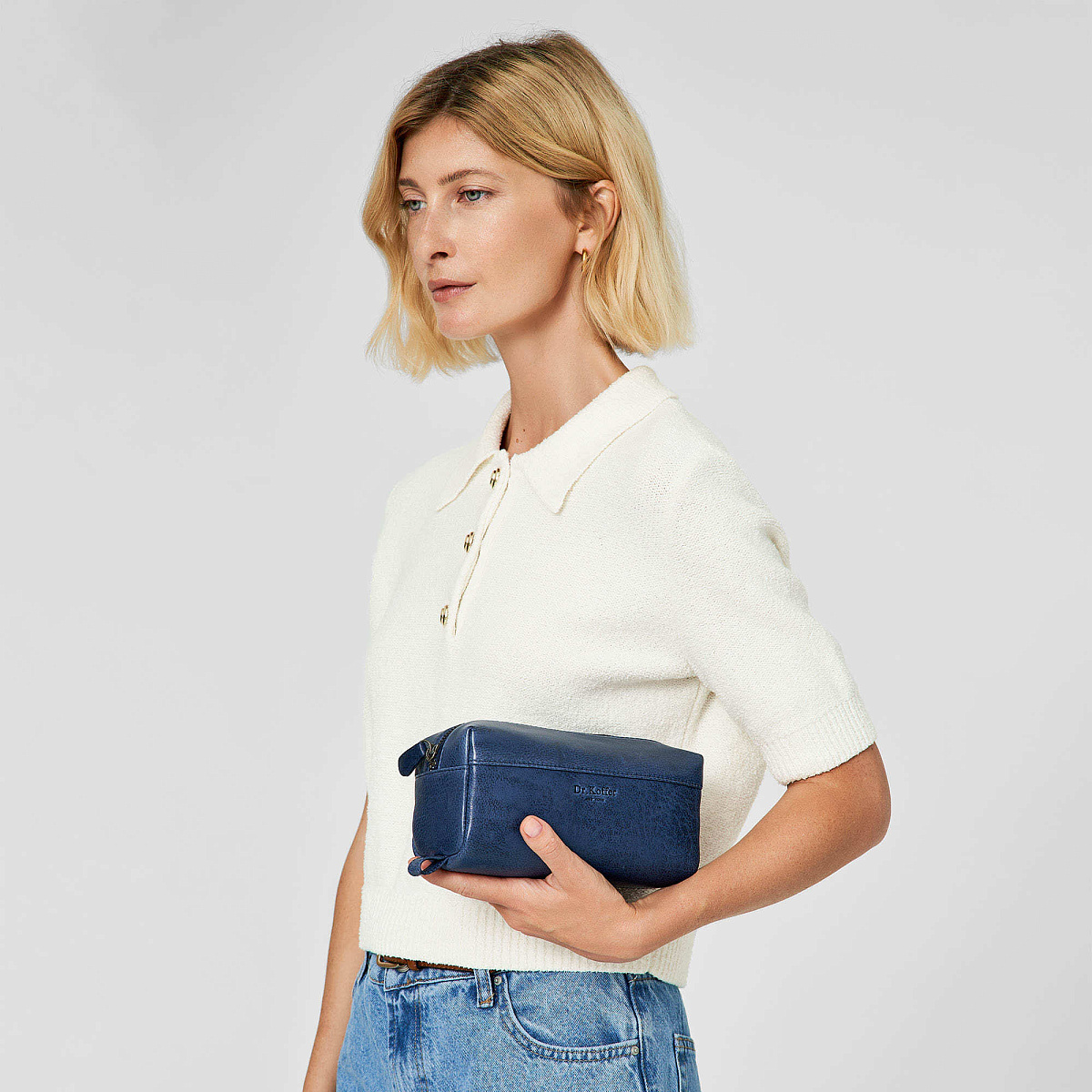 Несессер Dr.Koffer из натуральной кожи синий