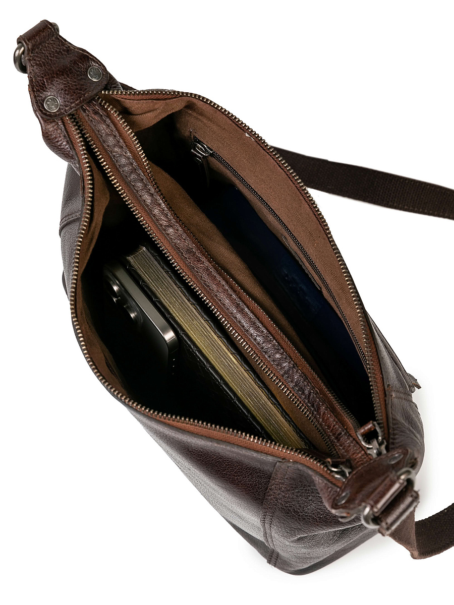 Сумка через плечо Dr.Koffer из натуральной кожи коричневая