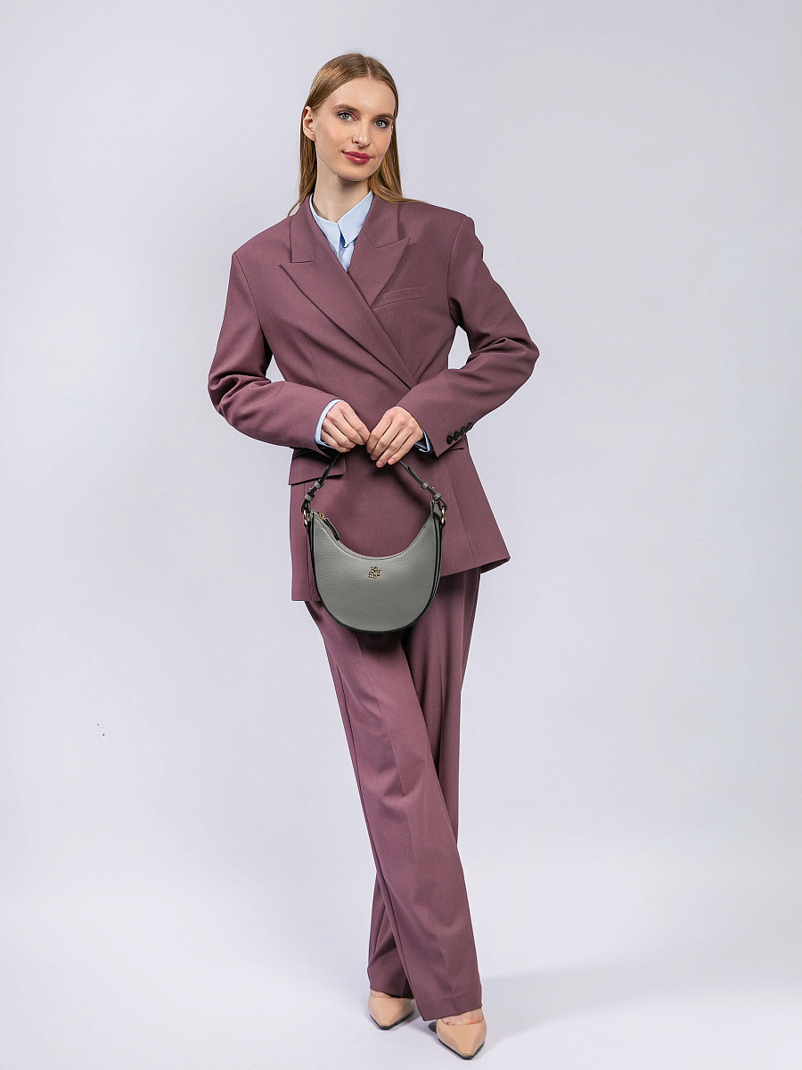 Женская сумка Dr. Koffer из натуральной кожи серая