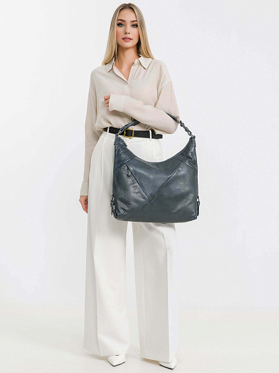 Женская сумка Dr.Koffer из натуральной кожи голубая