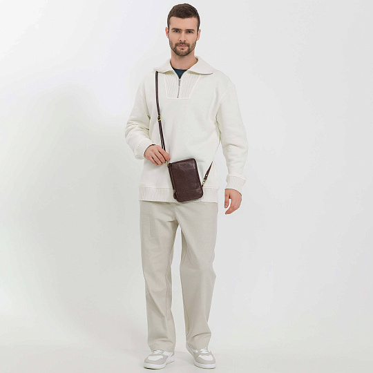 Сумка через плечо Dr.Koffer из натуральной кожи коричневая