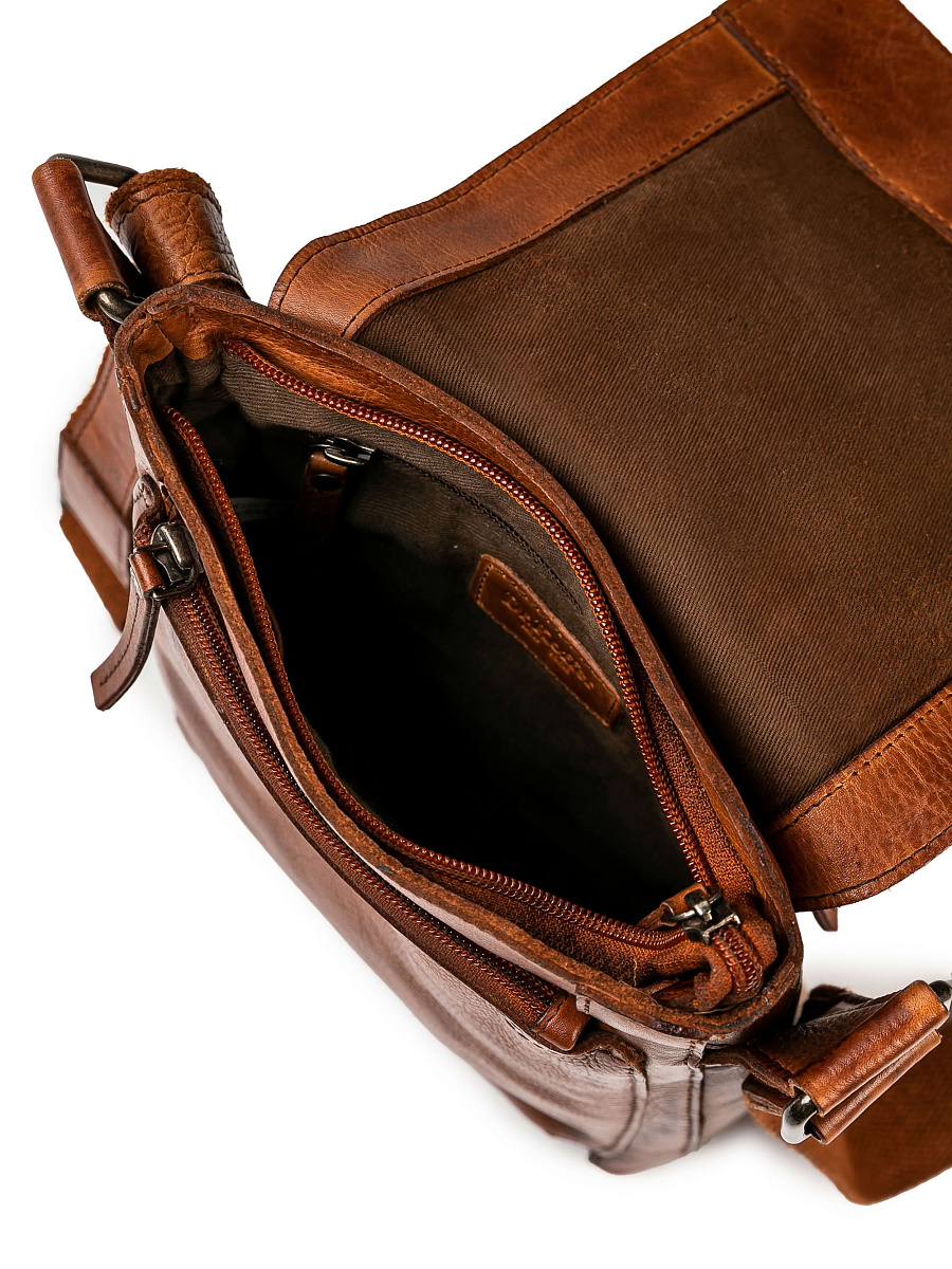 Сумка через плечо Dr.Koffer из натуральной кожи коричневая