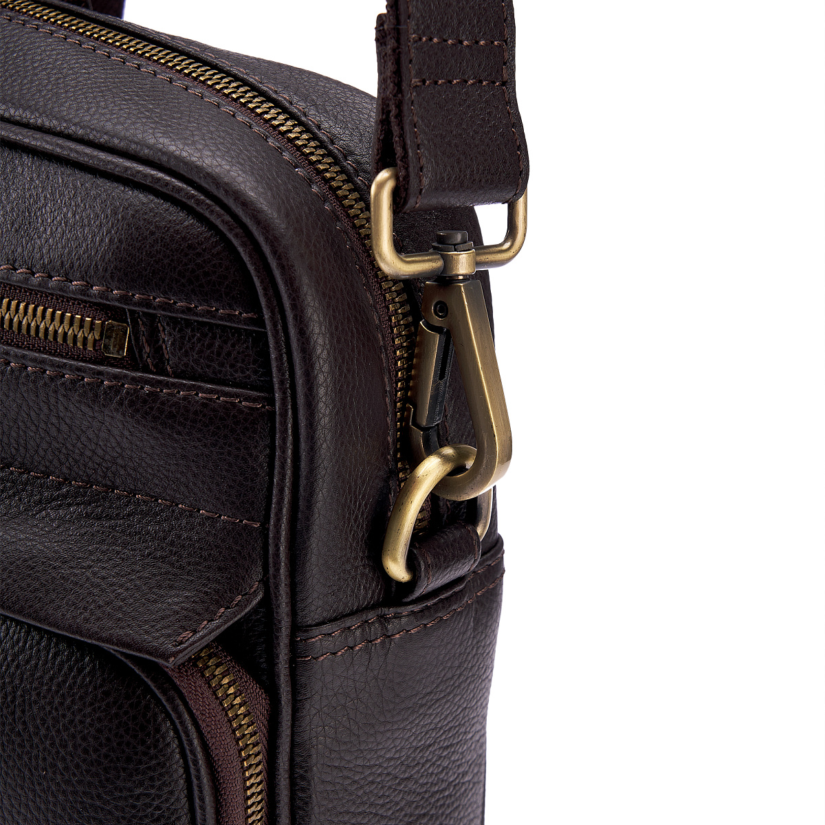 Деловая сумка Dr.Koffer из натуральной кожи темно-коричневая