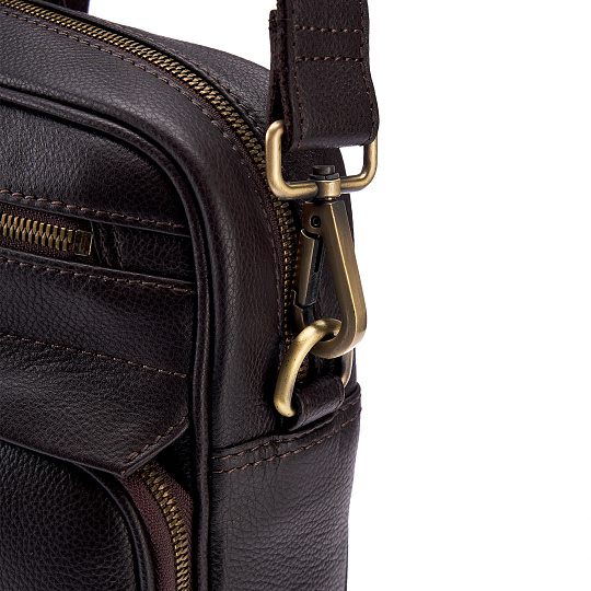 Деловая сумка Dr.Koffer из натуральной кожи темно-коричневая