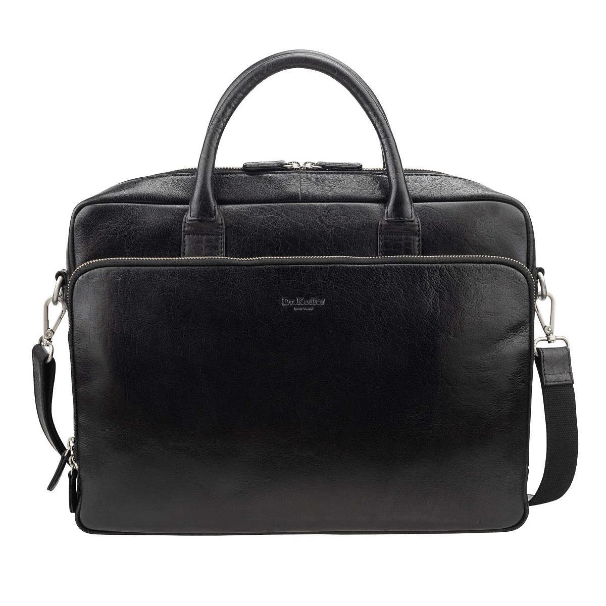 Деловая сумка Dr. Koffer из натуральной кожи черная