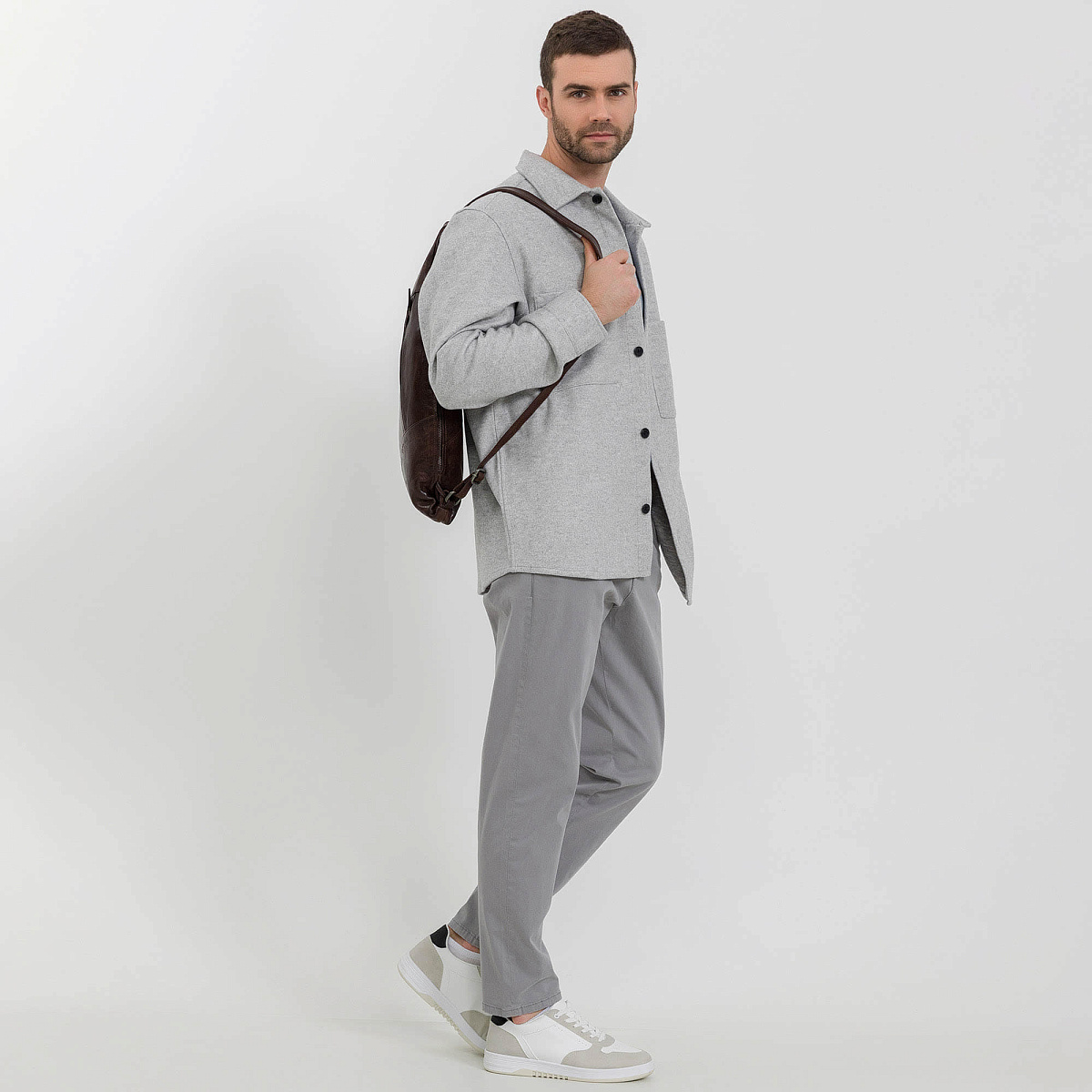 Рюкзак Dr.Koffer из натуральной кожи темно-коричневый