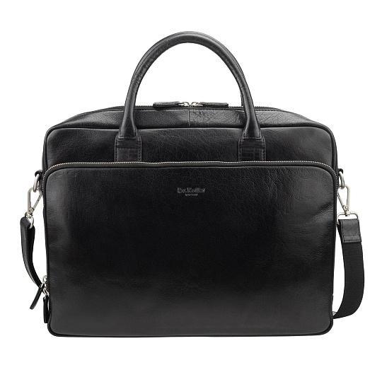 Деловая сумка Dr. Koffer из натуральной кожи черная