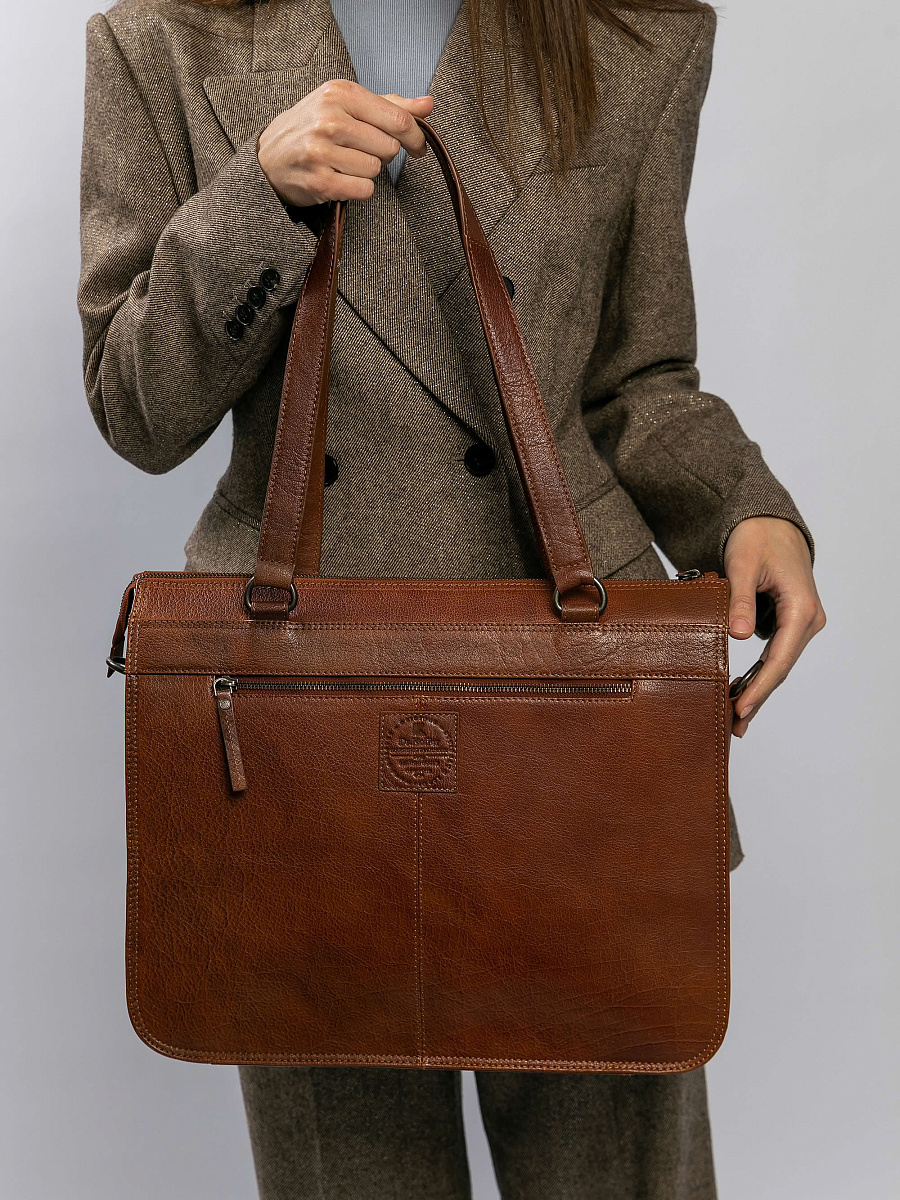 Женская сумка Dr.Koffer из натуральной кожи коричневая