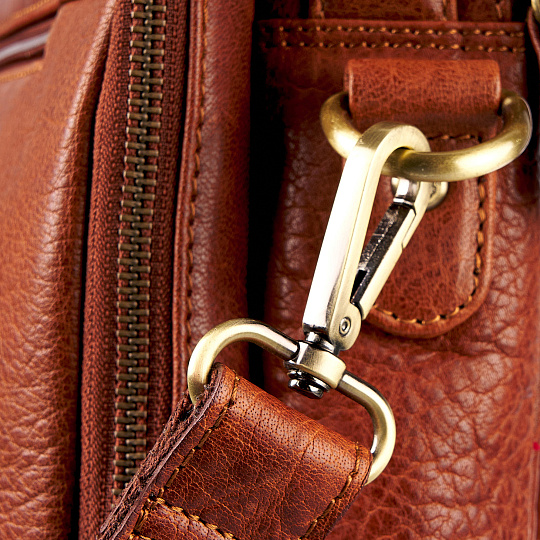 Деловая сумка Dr.Koffer из натуральной кожи коричневая