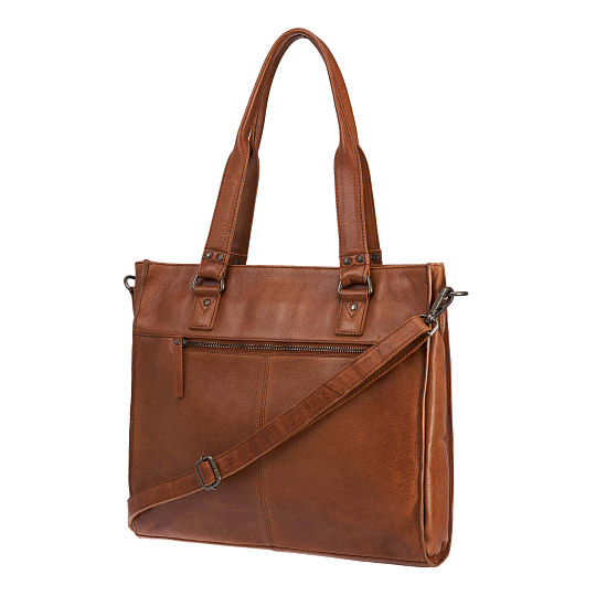 Деловая сумка Dr.Koffer из натуральной кожи коричневая