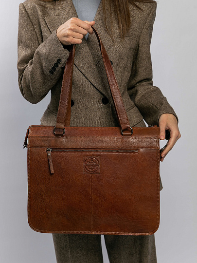 Женская сумка Dr.Koffer из натуральной кожи коричневая