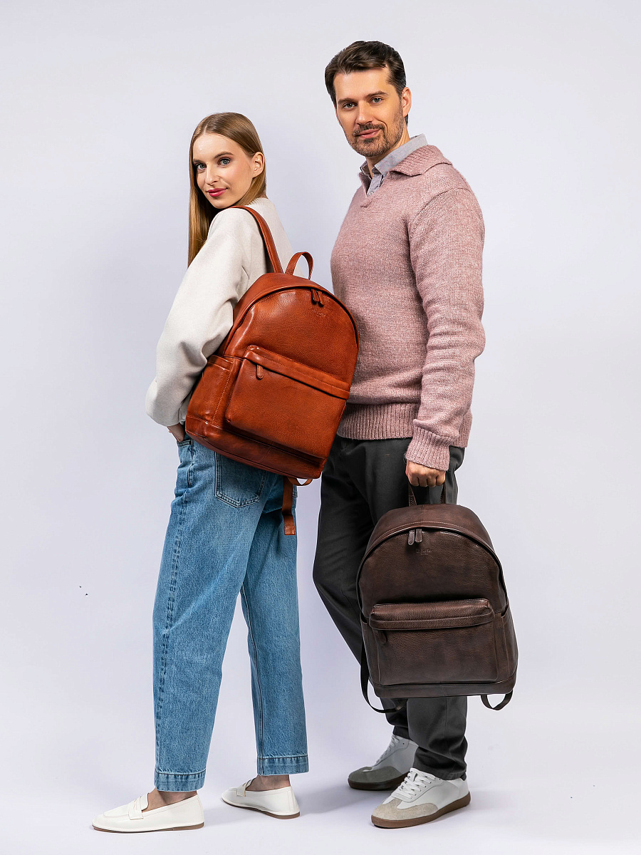 Рюкзак Dr. Koffer из натуральной кожи коричневый
