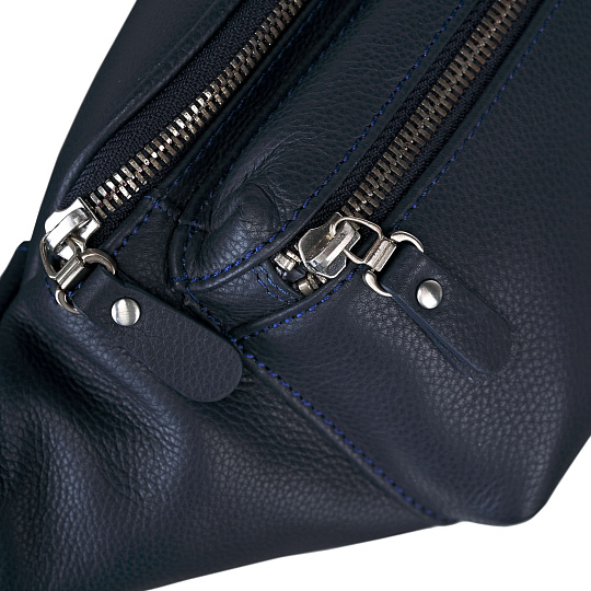 Сумка на пояс Dr. Koffer из натуральной кожи синяя