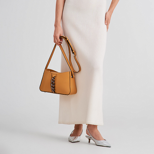 Женская сумка Dr. Koffer из натуральной кожи оранжевая