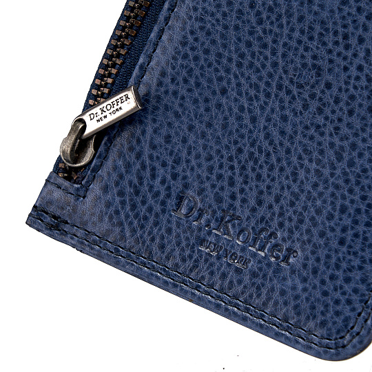 Кредитница Dr.Koffer из натуральной кожи синяя
