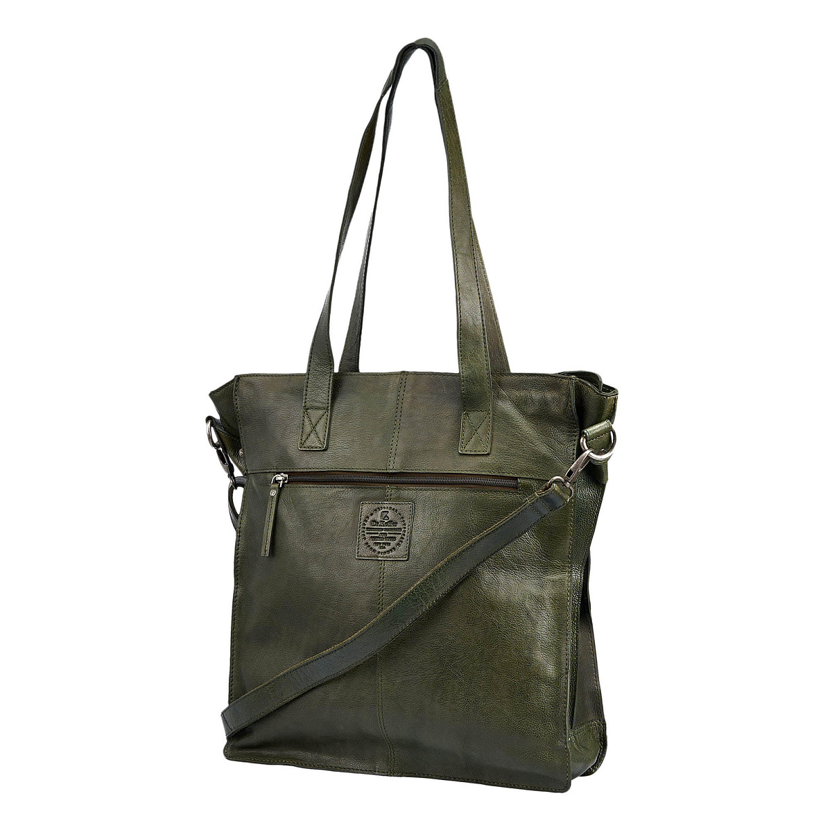 Деловая сумка Dr.Koffer из натуральной кожи зеленая