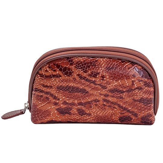 Косметичка Dr.Koffer из натуральной кожи коричневая