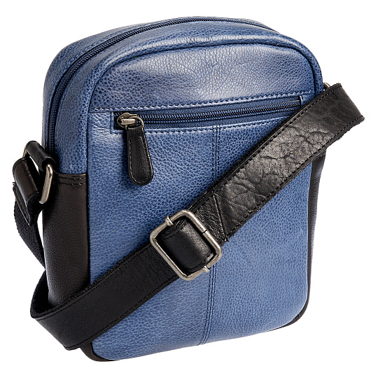 Сумка через плечо Dr.Koffer из натуральной кожи синяя