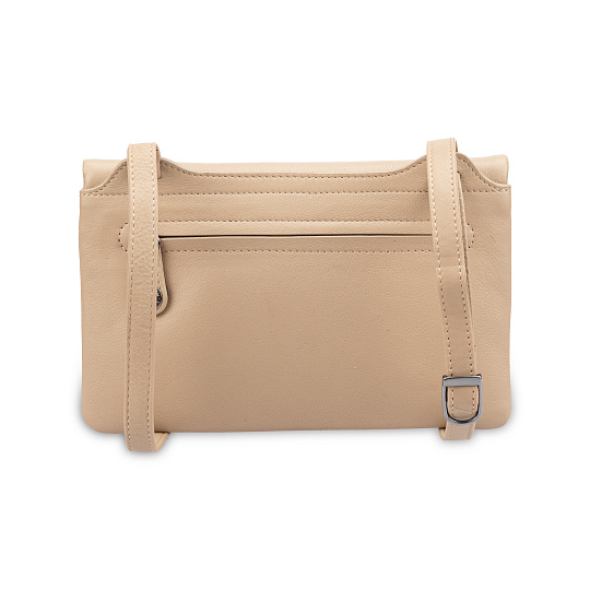 Сумка через плечо Dr.Koffer из натуральной кожи бежевая