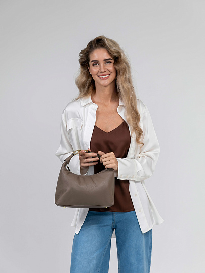 Женская сумка Dr.Koffer из натуральной кожи светло-бежевая