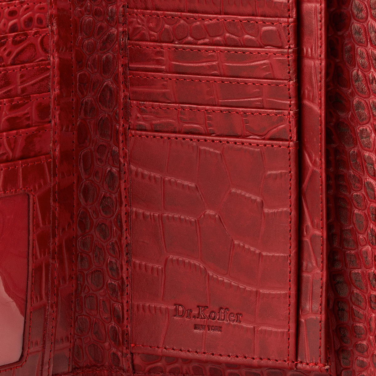 Портмоне Dr.Koffer из натуральной кожи красное