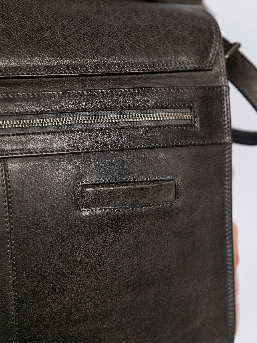 Сумка через плечо Dr. Koffer из натуральной кожи серая