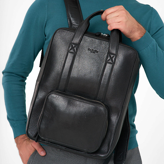 Рюкзак Dr.Koffer из натуральной кожи черный