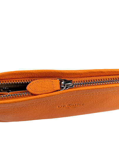 Косметичка Dr.Koffer из натуральной кожи оранжевая